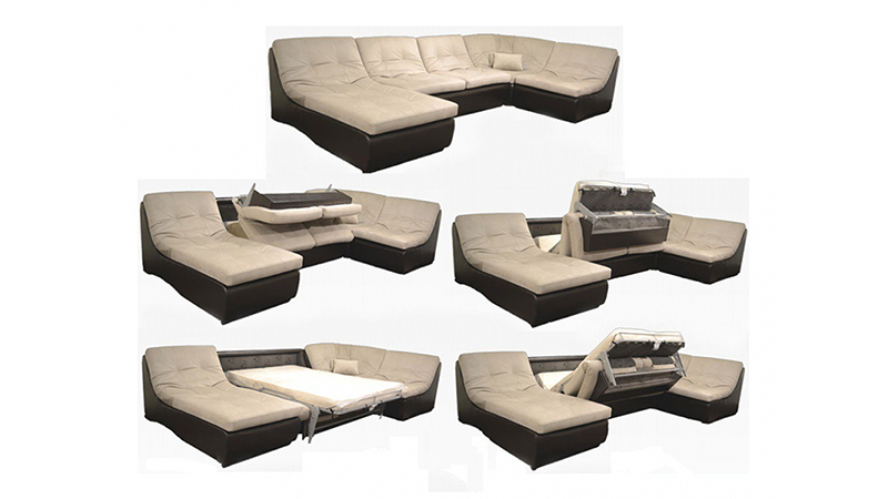 Схема раскладки модульного дивана