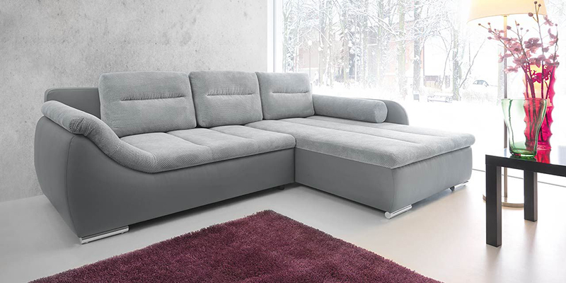 Серый, угловой диван