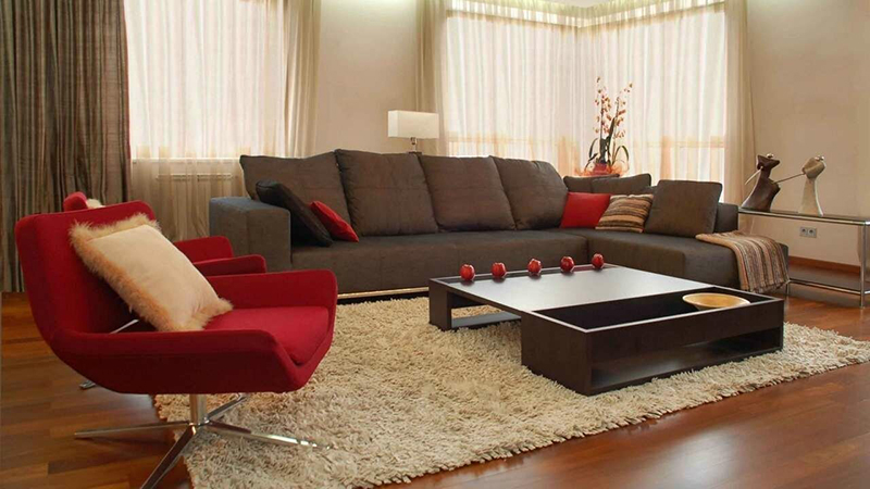 Угловой современный диван и кресло