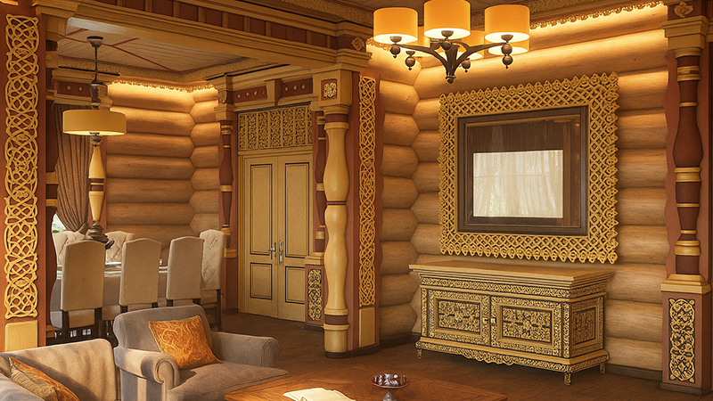 Гостиная в славянском стиле