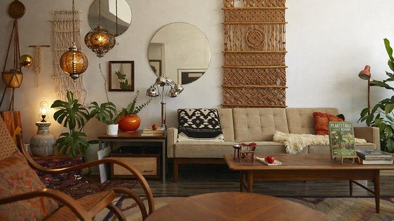 Бохо-шик в интерьере гостиной