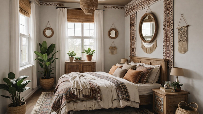 Спальня в стиле бохо