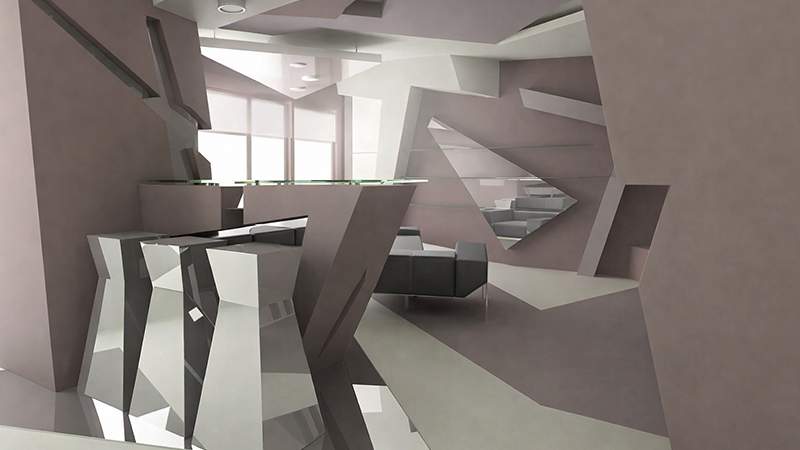 Интерьер в стиле деконструктивизм