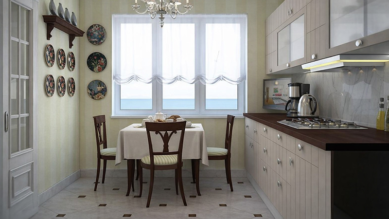 Светлая кухня в стиле бидермейер