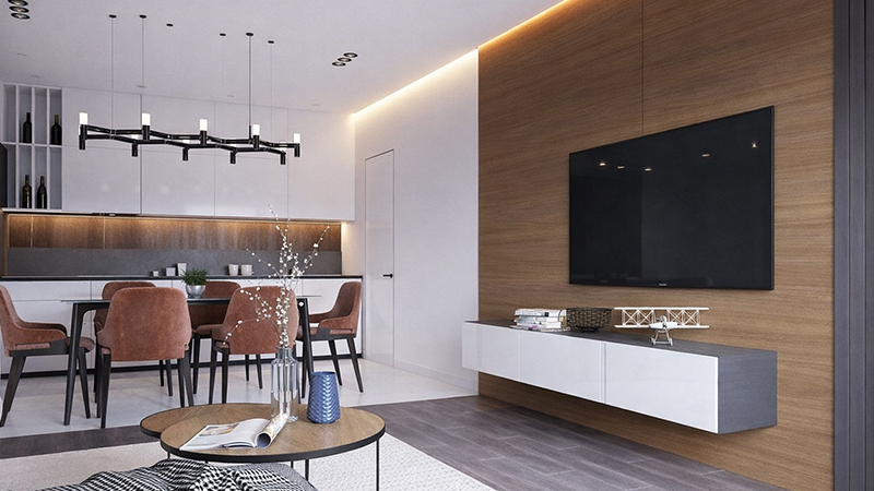 Освещение в кухне-гостиной