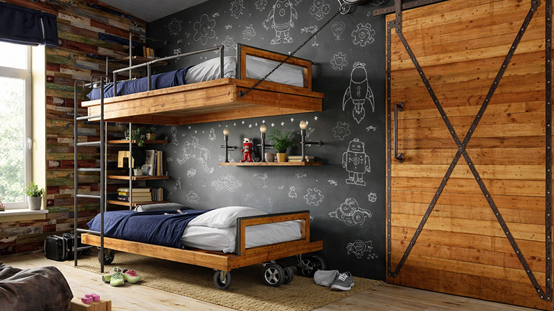 Детская комната в промышленном стиле
