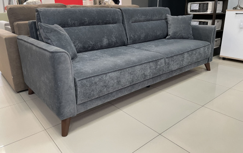 Прямой диван Авилла графитовый велюр