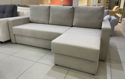 Угловой диван Мекс бежевый велюр