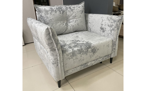 Кресло Лома жемчужно-серебряный велюр