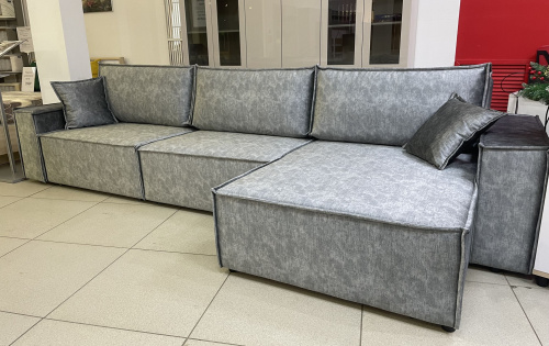 Угловой диван Фабио MAX темно-серый велюр