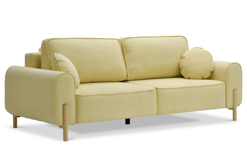 Прямой диван Тельда лимонный велюр