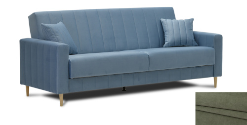 Прямой диван Эмма зеленый велюр Уцененный