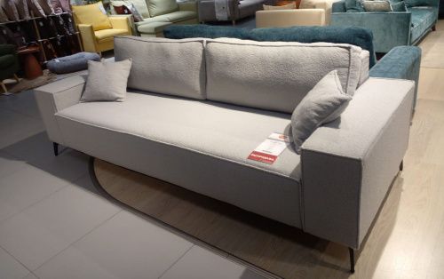 Прямой диван Раушен серебристый букле