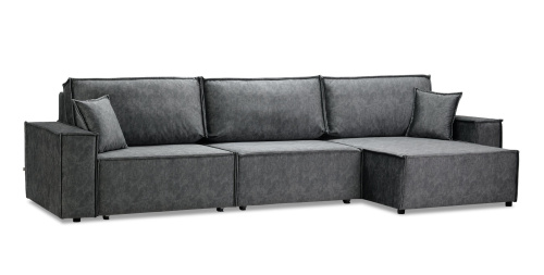 Угловой диван Фабио Max темно-серый велюр