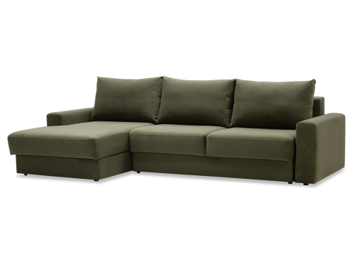 Угловой диван левый Вегас хаки велюр