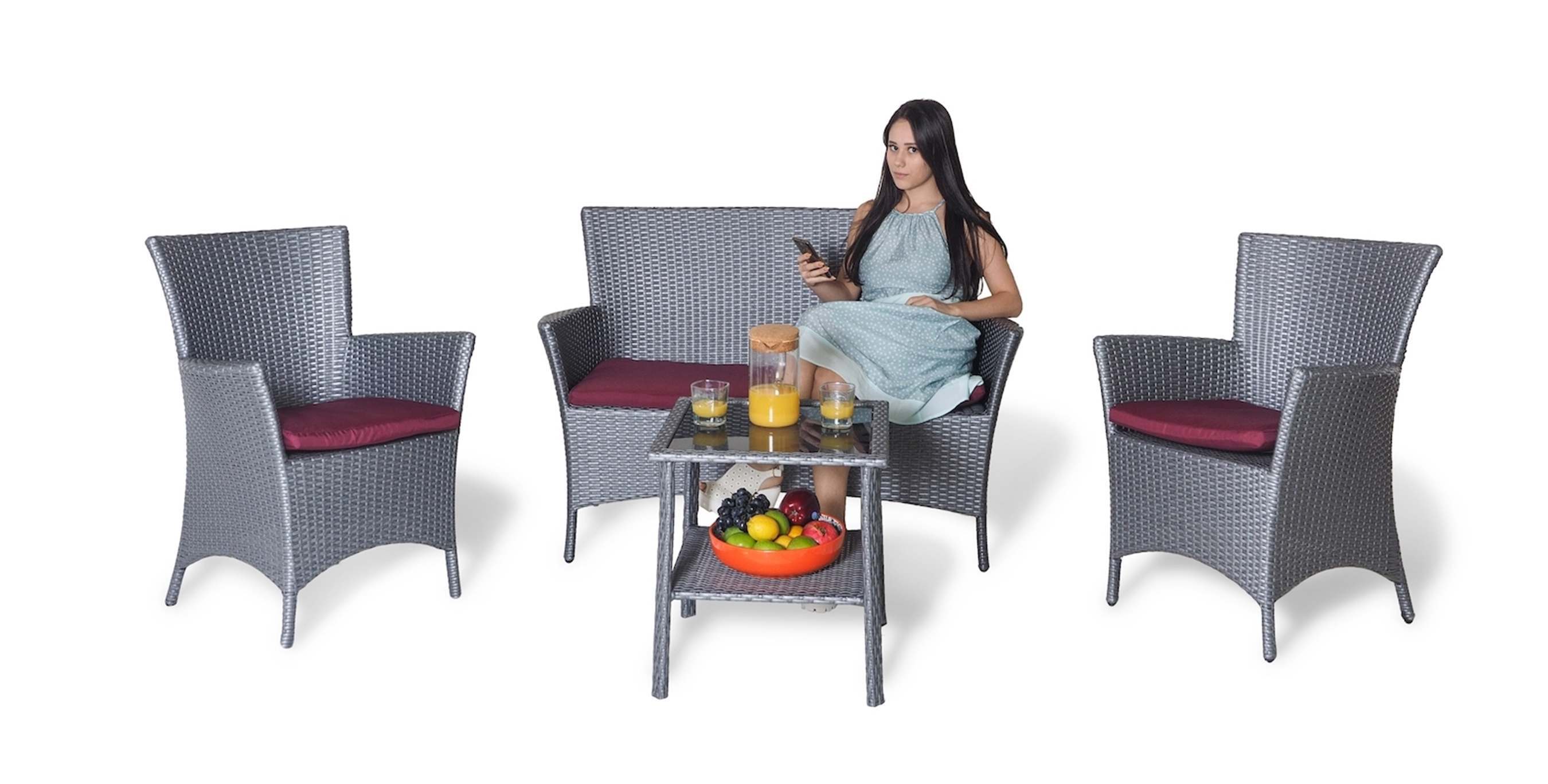 Комплект мебели для отдыха Капри с квадратным столиком