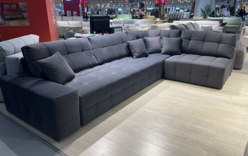 Модульный диван Энзо темно-серый велюр