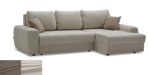 Угловой диван правый Коста Айвори велюр Уцененный