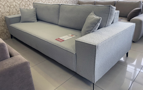 Прямой диван Раушен серебристый букле