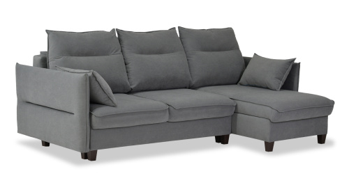 Угловой диван Палермо серый велюр