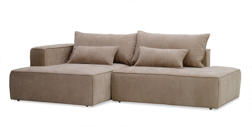 Угловой диван левый Рейф песочный шенилл