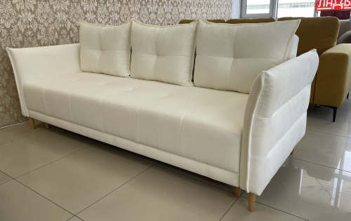 Прямой диван Лома белый шенилл