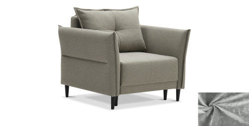 Кресло-кровать раскладное Лома Жемчужно-серебряный велюр Уцененный