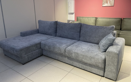 Угловой диван левый Вегас серый шенилл