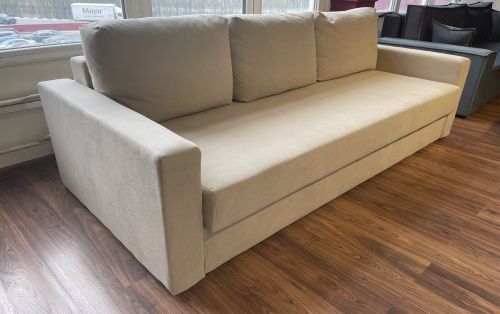 Прямой диван Мекс бежевый велюр