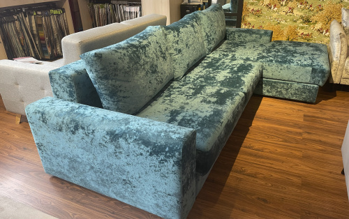 Угловой диван левый Вегас индиго велюр