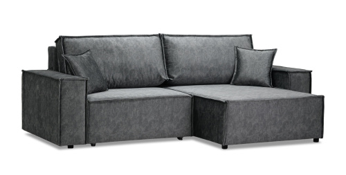 Угловой диван Фабио темно-серый велюр