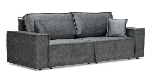 Прямой диван Фабио темно-серый велюр