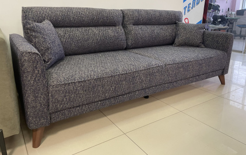 Прямой диван Авилла фиолетовая рогожка меланж