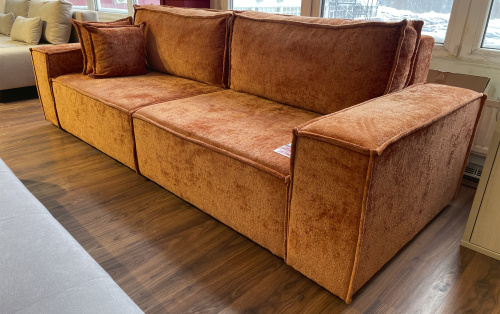 Прямой диван Фабио терракотовый шенилл