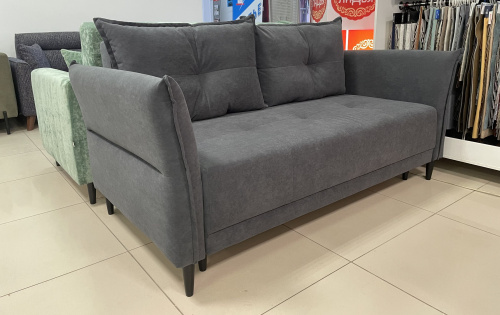 Прямой мини диван Лома 140 графитовый велюр 