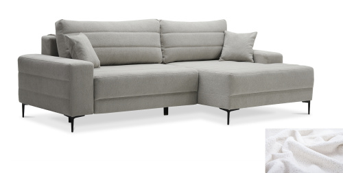 Угловой диван правый Белес Молочный велюр Уцененный