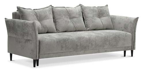 Прямой диван Лома жемчужно-серебряный велюр