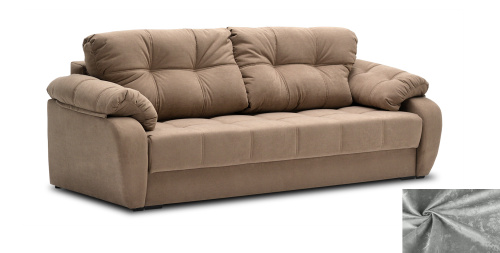 Прямой диван Вестон жемчужно-серебряный велюр Уцененный