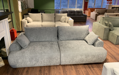 Прямой диван Кьянти серебристый шенилл