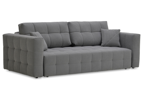 Прямой диван Энзо серый велюр