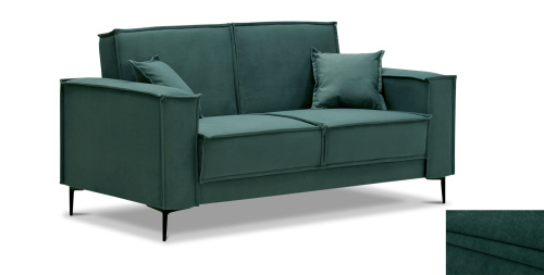Прямой мини диван Авиньон изумрудный велюр Уцененный