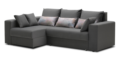Угловой диван левый Майами антрацитовый велюр Уцененный
