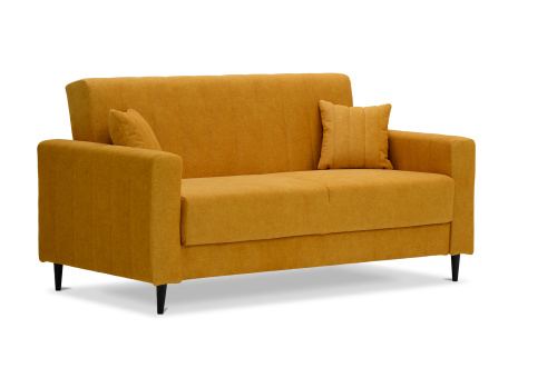 Прямой мини диван Эмма 140 желтый велюр