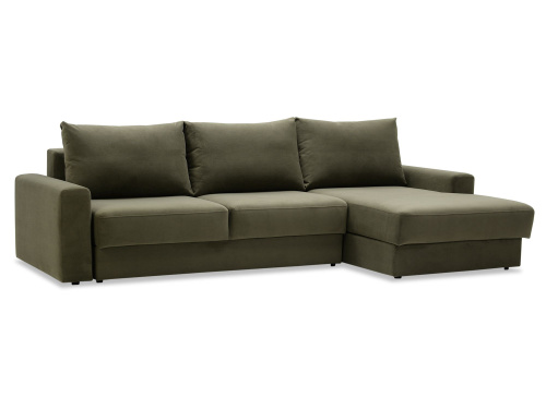 Угловой диван правый Вегас хаки велюр