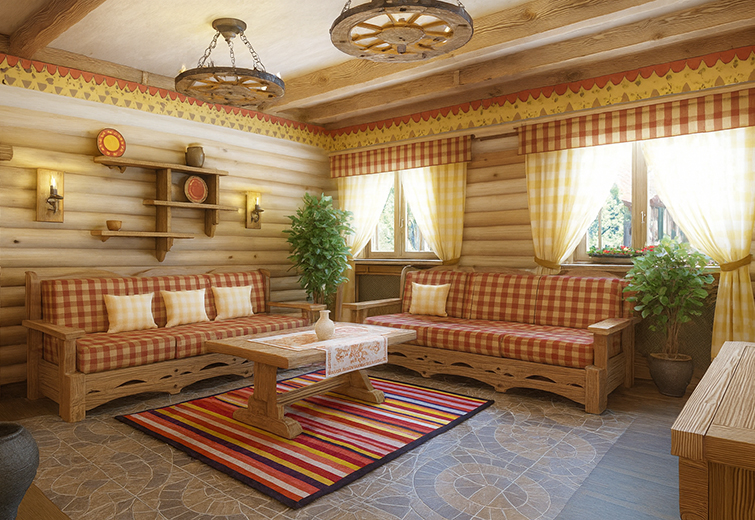 Славянский стиль в интерьере дома: мебель, цвета, материалы, идеи Славянский стиль в интерьере дома: мебель, цвета, материалы, идеи