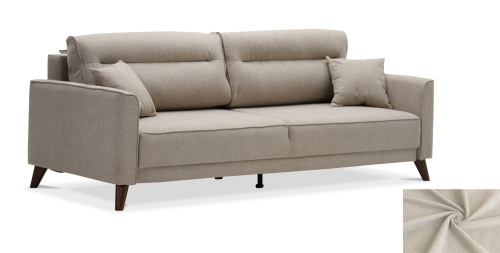 Прямой диван Авилла светло-бежевый велюр Уцененный