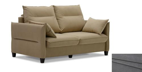 Прямой мини диван Палермо серый велюр