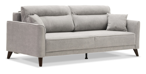 Прямой диван Авилла светло-серый велюр