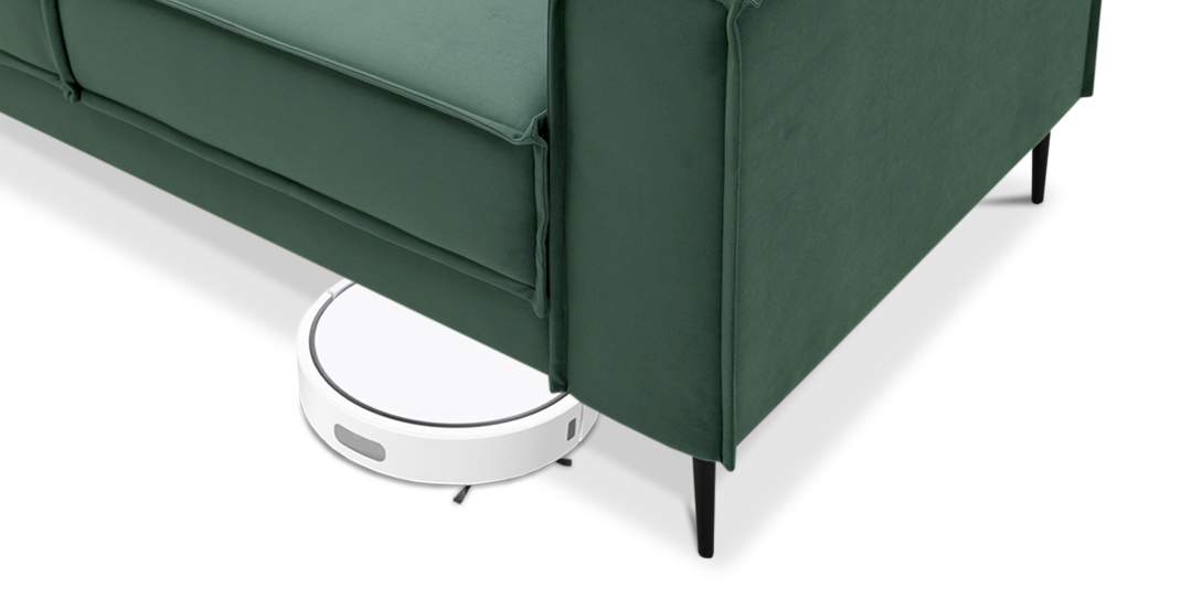 Прямой мини диван Авиньон изумрудный велюр