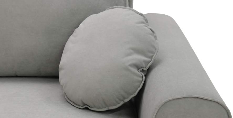 Прямой диван Тельда серый велюр